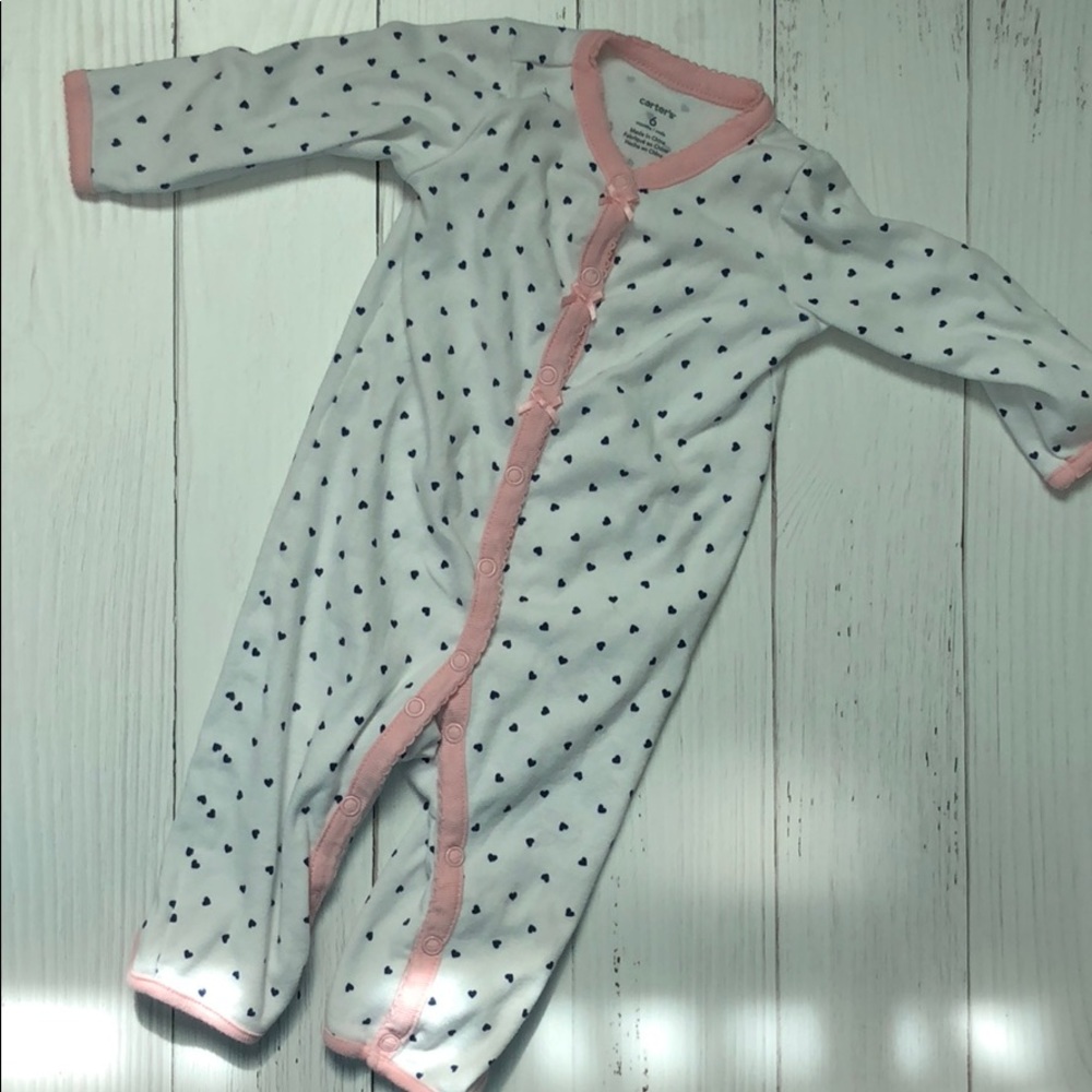 GIRLS HEART BUTTON UP ONE PIECE PAJAMA